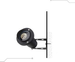 V-TAC Oprawa Gruntowa Ogrodowa Wbijana Aluminium GU10 Czarna z daszkiem IP65 VT-7704