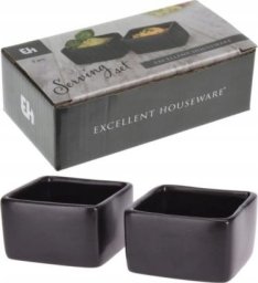 Koopman Miseczki do sosów porcelanowe czarne ozdobne 2 szt