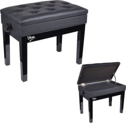V-Tone V-TONE ŁAWA 2 BK ława do pianina ze schowkiem CZARNA