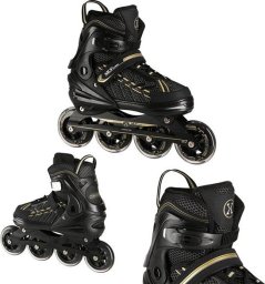 Nils Extreme NA1128 CZARNO-ZŁOTE ROZM. XL(43-45) ŁYŻWOROLKI NILS EXTREME
