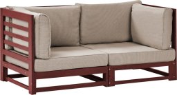 Beliani Sofa ogrodowa drewniana 2-osobowa mahoniowy brąz TRANI