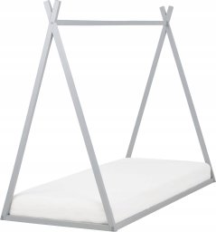 Beliani Łóżko dziecięce domek drewniane 90 x 200 cm szare SAURAT