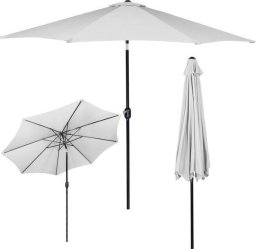 Springos Parasol ogrodowy łamany 300 cm duży z korbką na balkon, taras jasnoszary UNIWERSALNY