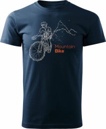 Topslang Koszulka rowerowa z rowerem górskim dla rowerzysty MTB mountain bike męska granatowa REGULAR M