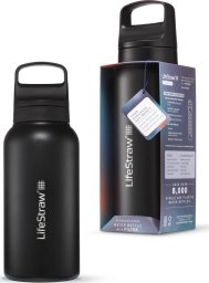 Life Straw Go 2.0 Czarna stalowa butelka filtrująca 1L Black Steel