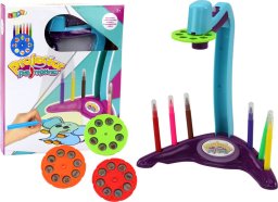 LeanToys Projektor Do Rysowania 3 Wymienne Dyski Pisaki Fioletowy