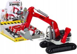 LeanToys Koparka Gąsienicowa Biało-Czerwona Metalowa Łyżka