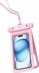 Usams USAMS Etui wodoodporne podwójne 6.7" IP68 różowy/pink FSD1403 (YD014)