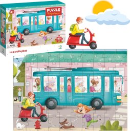 Dodo PUZZLE TRANSPORT "TROLEJBUS" UKŁADANKA 60 ELEMENTÓW DLA NAJMŁODSZYCH