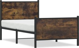 vidaXL Rama łóżka z wezgłowiem i zanóżkiem, przydymiony dąb 90x200 cm