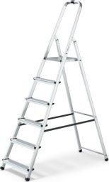 Magazynuj Drabina aluminiowa 6 stopni, wytrzymałość 150 kg - PRO