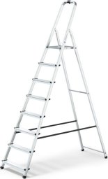 Magazynuj Drabina aluminiowa 8 stopni, wytrzymałość 150 kg - PRO