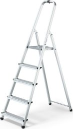 Magazynuj Drabina aluminiowa 5 stopni, wytrzymałość 150 kg - PRO