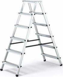 Magazynuj Drabina aluminiowa, dwustronna, 6 stopni, wytrzymałość: 125 kg - HOME