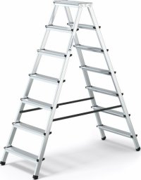 Magazynuj Drabina aluminiowa, dwustronna, 7 stopni, wytrzymałość: 125 kg - HOME
