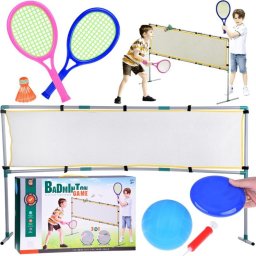 Jokomisiada Zestaw sportowy 3w1 Siatka do siatkówki, Piłka Badminton, dysk SP0772