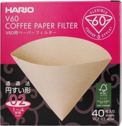Hario - Filtry papierowe Misarashi brązowe - V60-02 - 40 Sztuk