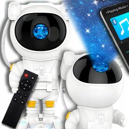 Lampki choinkowe GALAXIA PROJEKTOR GWIAZD Lampka Nocna Rzutnik Dla Dzieci ASTRONAUTA Z GŁOŚNIKIEM
