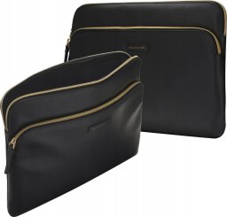 Torba dbramante Paris+ Pebbled full-grain leather sleeve for MacBook Pro 14'' and 14'' Laptop - Night Black