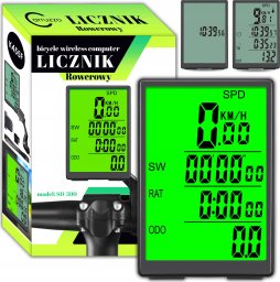 Carruzzo K455F LICZNIK ROWERWY BEZPRZEWODOWY LCD   PRO