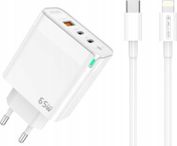 Ładowarka Jellico Ładowarka Szybka Quick 65W 2 x USB-C  USB3.0   kabel do iphone lightning