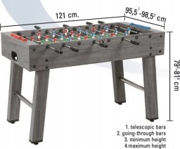 Usorteret Futbolowy stół F-2 Szary OAK telescopic rods