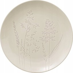 Secret de Gourmet Talerz z kamionki obiadowy biały ELSA, wzór polnych kwiatów, Ø 27 cm