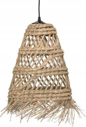 Atmosphera Lampa boho wisząca z plecionki ze słomy LAHYS, Ø 28 cm