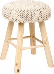 Atmosphera Taboret tapicerowany w stylu retro, kremowy, 43 x 32 cm