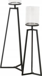 Boltze Szklane świeczniki na metalowym stelażu Cosa, 75-95 cm