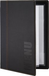 Securit Menu Kortholder A5 25x19 cm Securit Trendy viser 4 A5 sider Læderomslag Sort,10 stk/krt