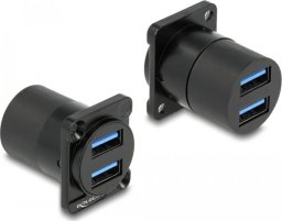 Delock 87813, Black, 2x USB A, 2x USB A, Female, Female, Zinc