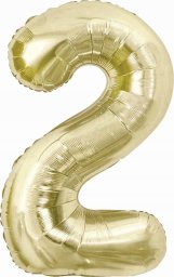  GoDan Balon foliowy B&C cyfra 2 szampańska 85 cm AA