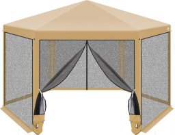 Saska Garden PAWILON OGRODOWY SZEŚCIOKĄTNY 2x2x2x2.5M Z MOSKITIERĄ BEŻOWY