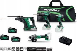 Zestaw elektronarzędzi Hikoki HIKOKI.KIT 18V KC18DEWHZ (DS18DE+WH18DC+G18DBL+DH18DBL) 3x5.0Ah BAG