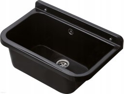 Zlewozmywak Hydroland ZLEW.50 KOMORA GOSPODARCZA CZARNA POLIPR. 50X34X21 + SYFON [ PRZEL.ZESTAW MONTAŻ.+KOREK+ MOŻLIWOŚĆ MONTAŻ.BATERII STOJ.I DOZOWNIKA // ZL.HYDRO-ZLEW.50-CZARNA