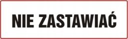 PROCERA Znak TDC, Nie zastawiać