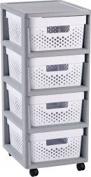 Curver CURVER REGAŁ INFINITY KD 4X10L AŻUROWY /SZARY/BIAŁY