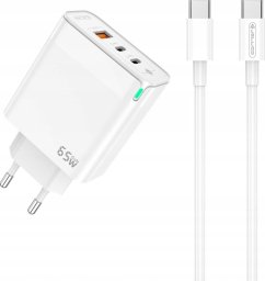 Ładowarka Jellico Ładowarka Sieciowa Szybkie Ładowanie 65W 2xUSB-C USB3.0   Kabel USB-C