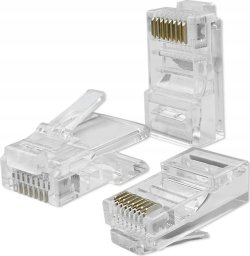 Qoltec Wtyk przelotowy złšcze RJ45 | CAT5e | UTP | Pass Throuh | Pozłacane styki | 100 sztuk