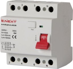 E.NEXT Wyłącznik Różnicowo-prądowy RCCB.PRO 4P 40A 30MA