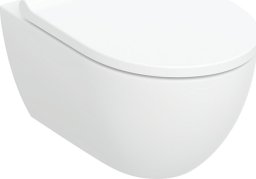Miska WC Geberit Geberit Acanto Zestaw wiszącej miski WC, lejowa, B36cm, H38.5cm, T53cm, ukryte mocowania, z techniką spłukiwania TurboFlush, z deską sedesową, mocowanie od góry, wolne opadanie, z wypinanymi zawiasami [6]