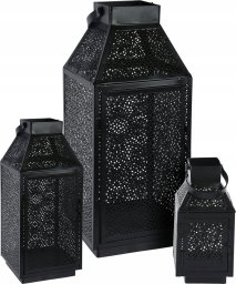 Home Styling Collection Zestaw 3 metalowych lampionów w różnych rozmiarach