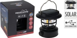 Redcliffs Latarka lampa camping czarna ładowanie USB i solar Redcliffs