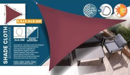ProGarden ŻAGIEL PRZECIWSŁONECZNY OGRODOWY TRÓJKĄT 3,6X3,6X3,6M BORDOWY