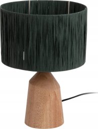 Bigbuy Home Lampa stołowa TRAPEZE z drewnianą podstawą, Ø 25 cm