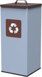 GSG24 Metalowy kosz do segregacji śmieci 30x30x70cm 60L BIO* - pokrywa brązowa