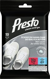 Presto Ściereczki nawilżane z wybielaczem optycznym do białych butów 15 szt