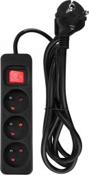 Neo Przedłużacz listwowy 1.5m, 3x1.5mm2, 3G, czarny, ON/OFF (90-182)