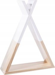 Atmosphera Półka dekoracyjna na ścianę TIPI - drewno, kolor biały 30 x 10 x 39 cm